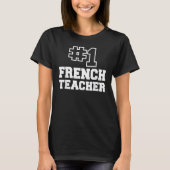 T-shirt Numéro Un Enseignant Français Mens Femme 1 École P (Devant)