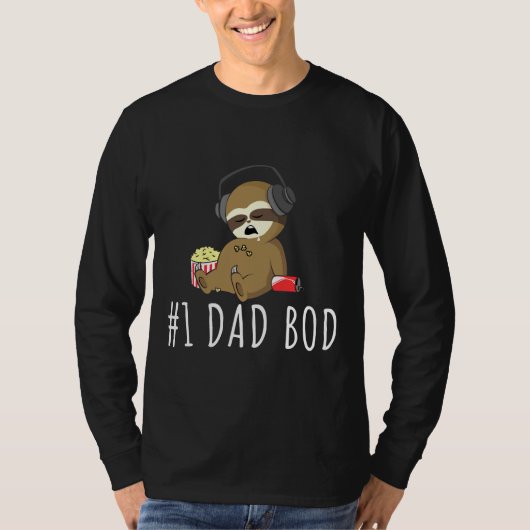 T-shirt Numéro Un Papa Bod Sloth Funny Père X27 Jour S (Devant)