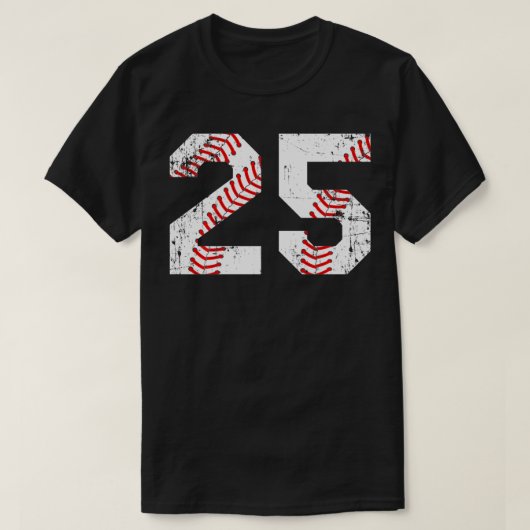 T-shirt Numéro vintage de baseball 25 Jersey (Design devant)