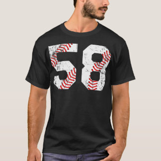 T-shirt Numéro vintage de baseball 58 Jersey