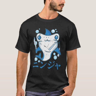 T-shirt Nunchuks - Kawaii Anime Shark - Ninjas Japanese Ae