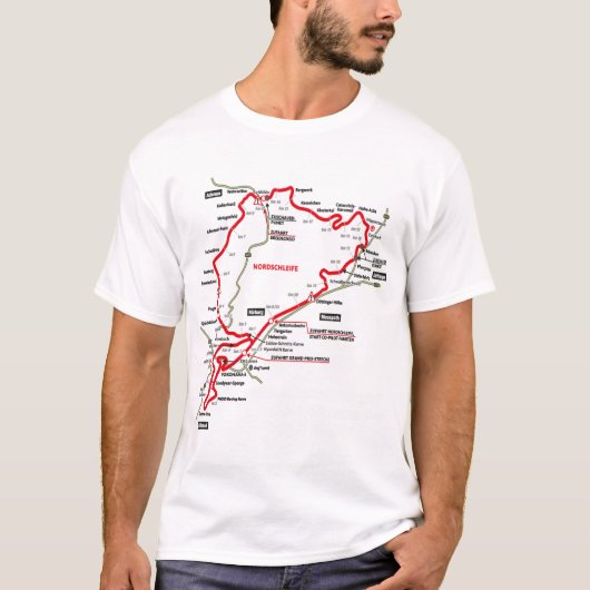T-shirt Nürburgring Nordschleife - Germany Track Map Photo (Devant)