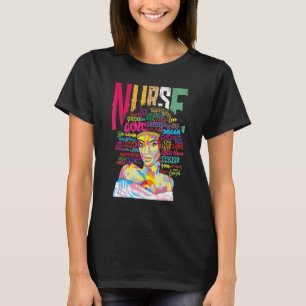T-shirt Nurse Black Woman Magic Afro Melanin Queen Black H