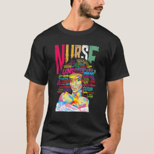 T-shirt Nurse Black Woman Magic Afro Melanin Queen Black H