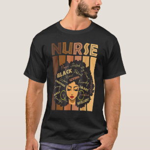 T-shirt Nurse Black Woman Magic Afro Melanin Queen Black H