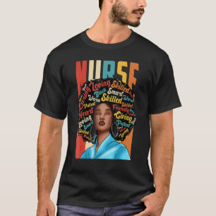 T-shirt Nurse Black Woman Magic Afro Melanin Queen Black H