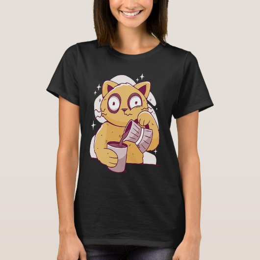 T-shirt Nurse Caffeine Lover Coffee Drinking Funny Cat Dri (Devant)