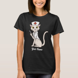 T-shirt Nurse Cat - White Kitty Nurse Amoureux des chats
