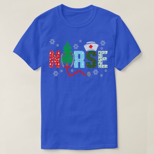 T-shirt Nurse Christmas Tree Nurses Xmas Winter Scrub RN M (Design devant)