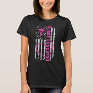 T-shirt Nurse Educator Us American Flag Nurse School Ins