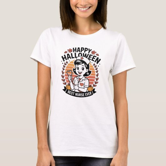 T-shirt Nurse Halloween Fun - Éffrayant Shift Magi (Devant)