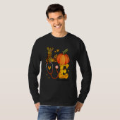 T-shirt Nurse Leopard Pumpkin Thanksgiving Love Practical  (Devant entier)