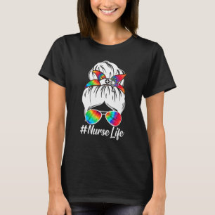 T-shirt Nurse Life Nurse Crew Messy Bun Hospital Événement