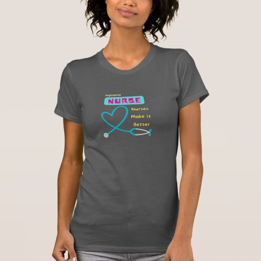 T-shirt Nurse Life : Stethoscope Coeur (Devant)