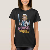 T-shirt Nurse Powered by the Force  (Devant)