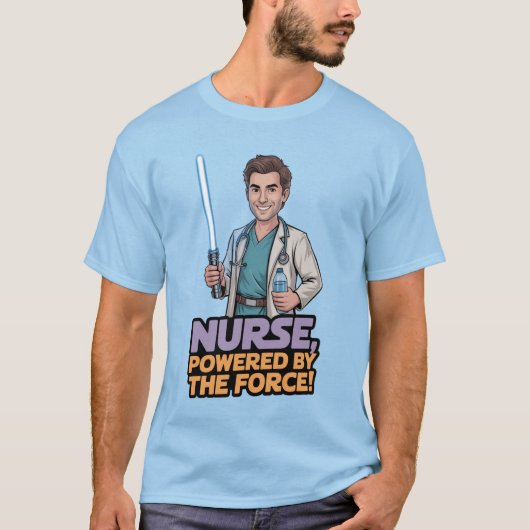 T-shirt Nurse Powered by the Force (Devant)