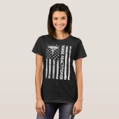 T-shirt Nurse Practitioner USA Flag Medical Caduceus NP Nu (Devant entier)