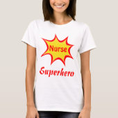 T-shirt Nurse Superhero Jaune et Rouge (Devant)