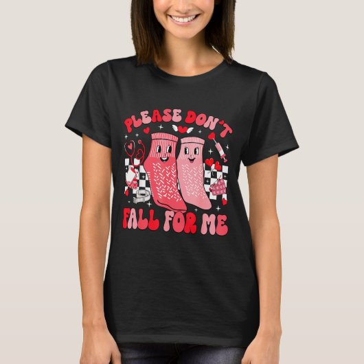T-shirt Nurse Valentines Day Non Slip Socks Please Don't F (Devant)