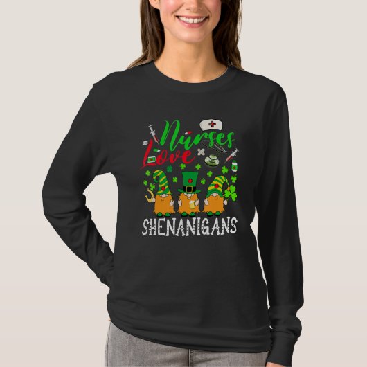 T-shirt Nurses Love Shenanigans Gnomes Nurse St Patricks D (Devant)