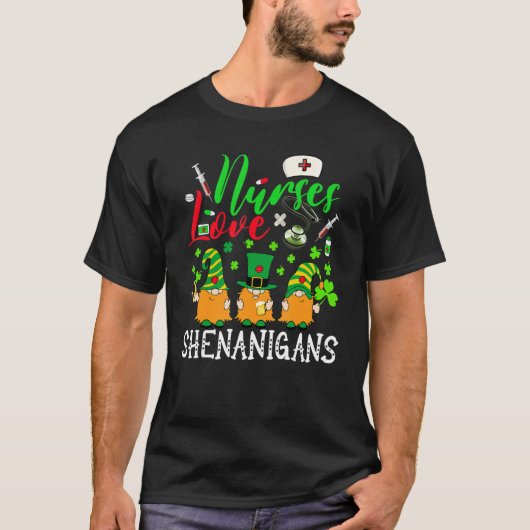 T-shirt Nurses Love Shenanigans Gnomes Nurse St Patricks D (Devant)