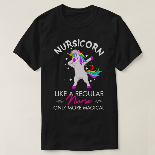 T-shirt Nursicorn Régulier Plus Magique Unicorne Infirmièr (Design devant)