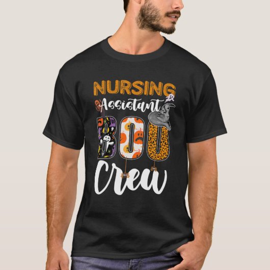 T-shirt Nursing Assistant Boo Crew Ghost Fun CNA Halloween (Devant)