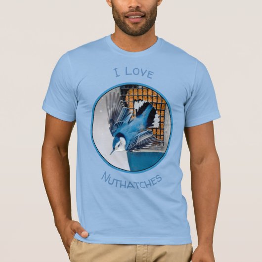 T-shirt Nuthatch à poitrine blanche en neige - Photo origi (Devant)