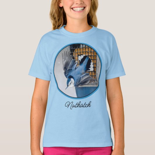 T-shirt Nuthatch à poitrine blanche en neige - Photo origi (Devant)