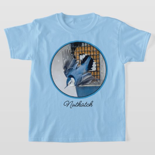 T-shirt Nuthatch à poitrine blanche en neige - Photo origi (Poser)