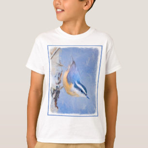 T-shirt Nuthatch à poitrine rouge Peinture d'art original