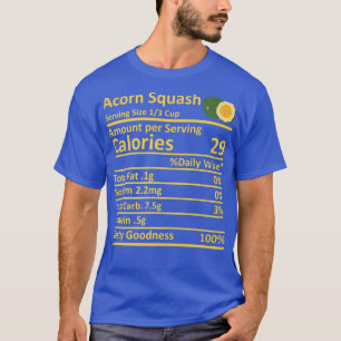 T-shirt Nutrition de courge glandulaire Faits sur l'alimen