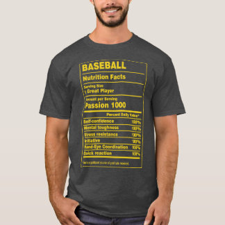 T-shirt Nutrition Facts Baseball