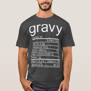 T-shirt Nutrition Gravy Facts Drôle Thanksgiving