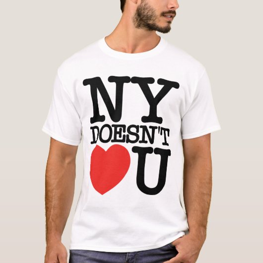 T-shirt NY ne fait pas coeur (amour) U (Devant)
