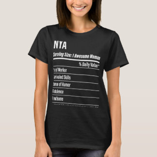 T-shirt Nya Faits nutritionnels Servant Taille Calories
