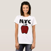 T-shirt NYC - Grand Apple avec chacune des 5 villes (Devant entier)