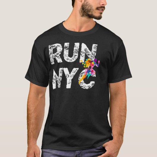 T-shirt NYC Runner man New York Runner Shirt Run Marathon (Devant)