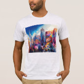T-shirt NYC Skyline Graffiti Art (Devant)