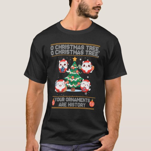 T-shirt O Arbre de Noël Vos Ornements Sont Histoire (Devant)