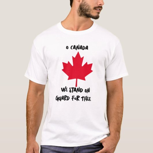 T-shirt O Canada Red Leaf' On Guard' Black Personnalise (Devant)