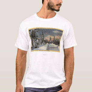 T-shirt O de CaliforniaRim la route du monde en hiver