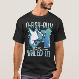 T-shirt O-Fish-Ally 4 ans Requin 4e anniversaire Garçon Ha