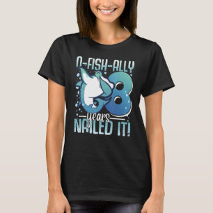 T-shirt O-Fish-Ally Garçon Requin 8 Ans Anniversaire 8ème