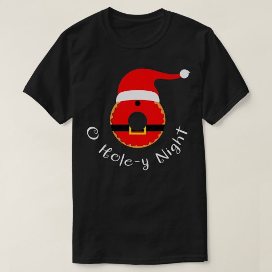 T-shirt O Holey Nuit Drôle Donut Santa Hat Noël O Ho (Design devant)