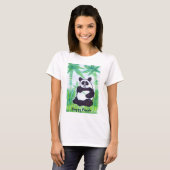 T-shirt O.O. Dessus heureux de spaghetti de panda (Devant entier)