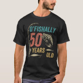T-shirt O’poisson 50 ans, Funny Pêche papa grand-père (Devant)