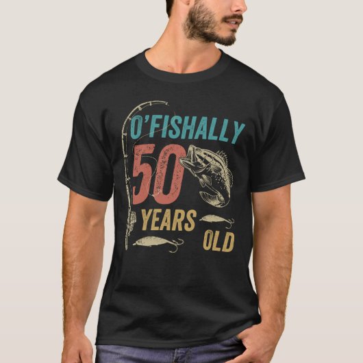 T-shirt O’poisson 50 ans, Funny Pêche papa grand-père (Devant)