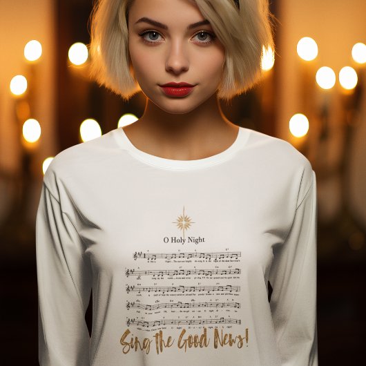 T-shirt O SAINTE NUIT Christian Hymn Noël féminin