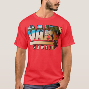 T-shirt Oahu Hawaii Avec Les Îles Hawaïennes
